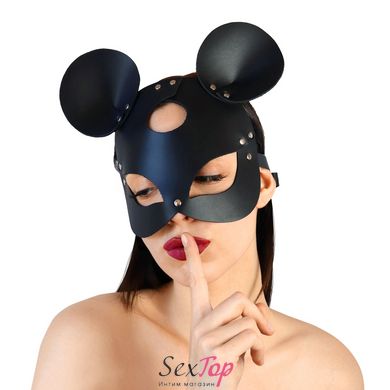 Кожаная маска зайки Art of Sex - Mouse Mask, цвет Черный SO9649 фото
