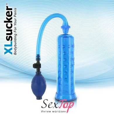 Вакуумная помпа XLsucker Penis Pump Blue для члена длиной до 18см, диаметр до 4см E22147 фото