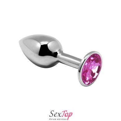 Металлическая анальная пробка с кристаллом Alive Mini Metal Butt Plug Pink M SO6002 фото