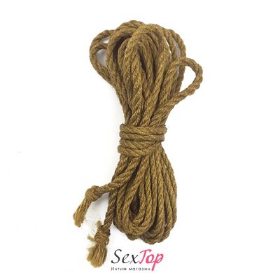 Джутовая веревка BDSM 8 метров, 6 мм, цвет золотой SO5207 фото
