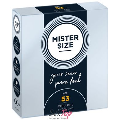Презервативи Mister Size - pure feel - 53 (3 condoms), товщина 0,05 мм SO8034 фото