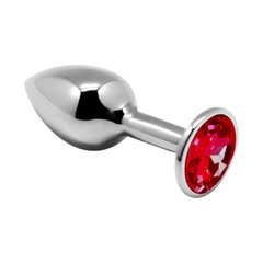 Металева анальна пробка з кристалом Alive Mini Metal Butt Plug Red L SO6004 фото