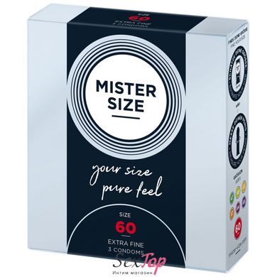 Презервативы Mister Size - pure feel - 60 (3 condoms), толщина 0,05 мм SO8036 фото