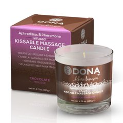 Массажная свеча DONA Kissable Massage Candle Chocolate Mousse (125 мл) с афродизиаками и феромонами SO1538 фото
