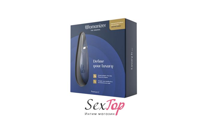 Вакуумний кліторальний стимулятор Womanizer Premium 2 - Blueberry, функції Autopilot та Smart Silenc SO8752 фото
