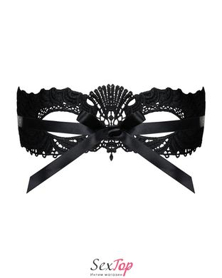 Мереживна маска Obsessive A700 mask, єдиний розмір, чорна SO7186 фото
