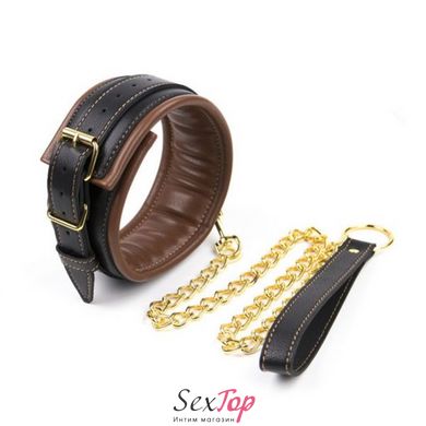 Leather 5 Pieces Restraints Set Hand Neck Foot Handcuffs Brown + Black IXI54991 фото