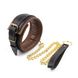 Leather 5 Pieces Restraints Set Hand Neck Foot Handcuffs Brown + Black IXI54991 фото 2