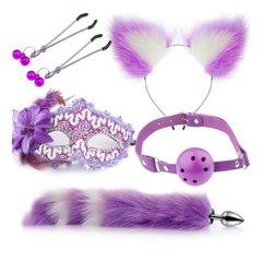Набор для сексуальных игр Sexy Cat Ears Fox Tail Cosplay Sex Party Accessories Purple IXI61583 фото