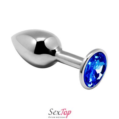 Металлическая анальная пробка с кристаллом Alive Mini Metal Butt Plug Blue L SO6007 фото