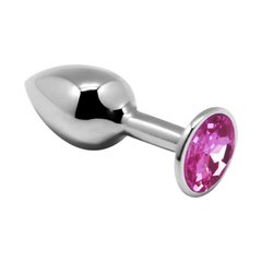 Металева анальна пробка з кристалом Alive Mini Metal Butt Plug Pink L SO6008 фото