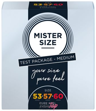 Набор презервативов Mister Size - pure feel - 53–57–60 (3 condoms), 3 размера, толщина 0,05 мм SO8040 фото