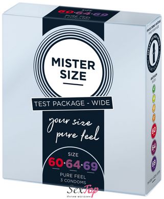 Набір презервативів Mister Size - pure feel - 60–64–69 (3 condoms), 3 розміри, товщина 0,05 мм SO8041 фото