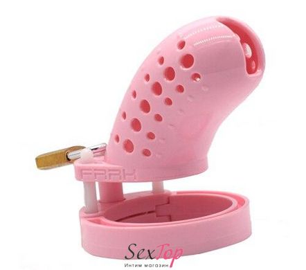 Пластиковий пристрій цнотливості для чоловіків, рожевий IXI58725 фото