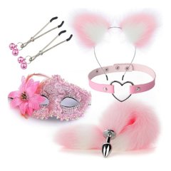 Набор для сексуальных игр Sexy Cat Ears Fox Tail Cosplay Sex Party Accessories Pink IXI61579 фото