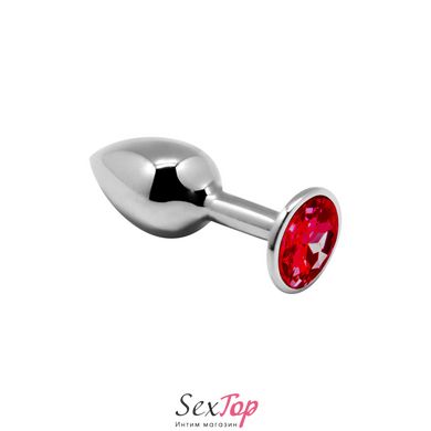 Металлическая анальная пробка с кристаллом Alive Mini Metal Butt Plug Red S SO6010 фото