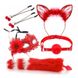 Набор для сексуальных игр Sexy Cat Ears Fox Tail Cosplay Sex Party Accessories Red IXI61578 фото 1