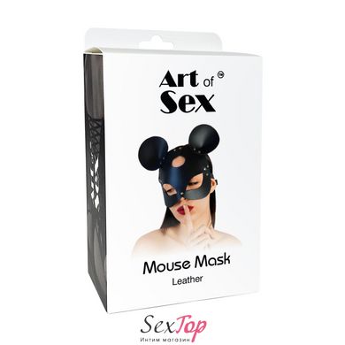Кожаная маска зайки Art of Sex - Mouse Mask, цвет Красный SO9650 фото