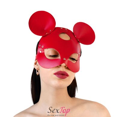 Кожаная маска зайки Art of Sex - Mouse Mask, цвет Красный SO9650 фото
