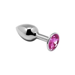 Металева анальна пробка з кристалом Alive Mini Metal Butt Plug Pink S SO6012 фото