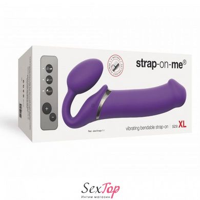 Безремневой страпон с вибрацией Strap-On-Me Vibrating Violet XL, диам. 4,5см, пульт ДУ, регулируемый SO3827 фото