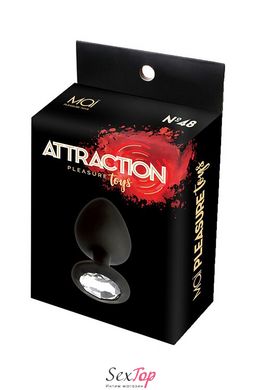 Анальная пробка с кристаллом MAI Attraction Toys №47 Black, длина 7см, диаметр 2,8см SO4630 фото