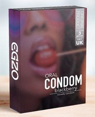 Оральний презерватив зі смаком ожини EGZO Blackberry (упаковка 3 шт) SO2834 фото