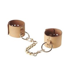 Наручники Bijoux Indiscrets MAZE - Wide Cuffs Brown, екошкіра, стильні браслети, подарункова упаковка SO2650 фото