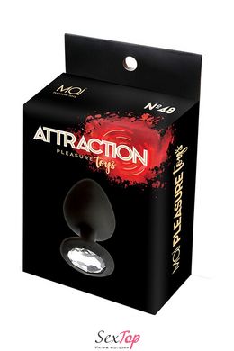 Анальная пробка с кристаллом MAI Attraction Toys №48 Black, длина 8,2см, диаметр 3,5см SO4631 фото