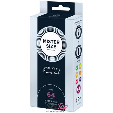 Презервативы Mister Size - pure feel - 64 (10 condoms), толщина 0,05 мм SO8047 фото