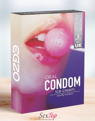 Оральный презерватив со вкусом мороженного EGZO Ice Cream (упаковка 3 шт) SO2837 фото