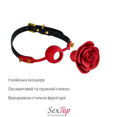 Розкішний кляп у вигляді троянди Zalo - Rose Ball Gag, подвійне використання SO6690 фото