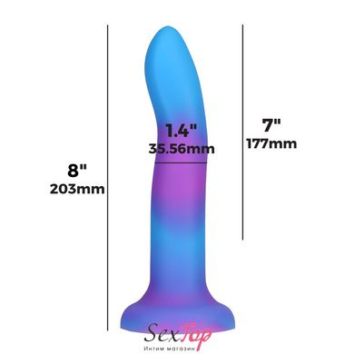 Фалоімітатор, що світиться в темряві, ADDICTION Rave 8″ Glow in the Dark Dildo Blue Purple, 20,3 см SO6851 фото
