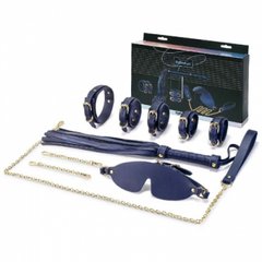 Набор БДСМ из экокожи, 6 предметов темно-синий Roomfun Bondage Set IXI61535 фото