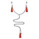 Зажимы для сосков и клитора с красными кисточками Nipple Clit Tassel Clamp With Chain IXI57988 фото 2