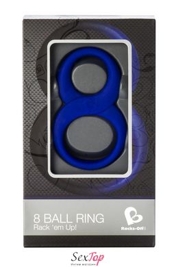 Ерекційне кільце Rocks Off 8 Ball Blue для члена і мошонки, еластичне RO2033 фото