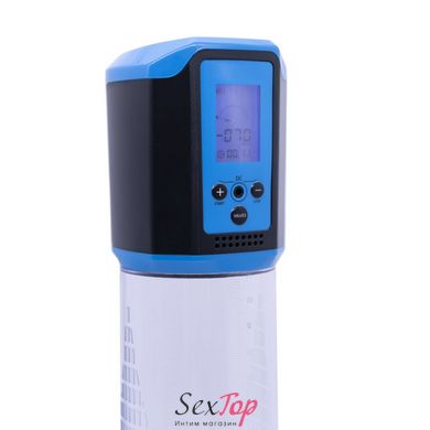 Автоматична вакуумна помпа Men Powerup Passion Pump Blue, LED-табло, перезаряджувана, 8 режимів SO6298 фото