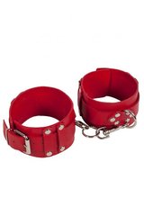 Кайдани Leather Dominant Leg Cuffs, red 280155 фото