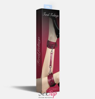 Поножи Feral Feelings – Ankle Restraints, натуральная кожа, burgundy SO8259 фото