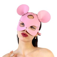 Кожаная маска зайки Art of Sex - Mouse Mask, цвет Розовый SO9652 фото