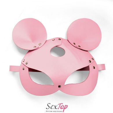 Кожаная маска зайки Art of Sex - Mouse Mask, цвет Розовый SO9652 фото