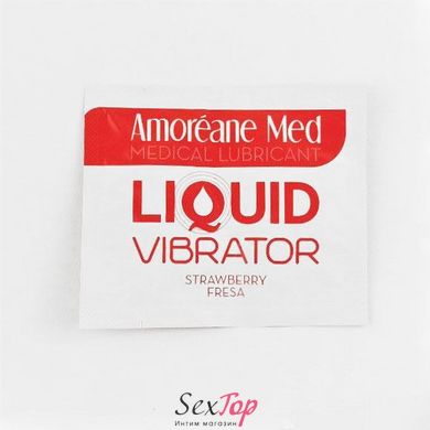 Пробник лубриканта с эффектом вибрации Amoreane Med Liquid Vibrator Strawberry (2 мл) SO3991 фото