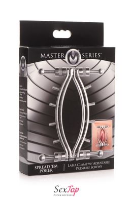 Затискач для вагіни Master Series: Spread 'Em Poker Vagina Clamp with Adjustable Pressure Screws, ши SO8798 фото