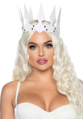 Leg Avenue Faux leather spiked crown White SO8014 фото