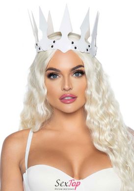 Leg Avenue Faux leather spiked crown White SO8014 фото