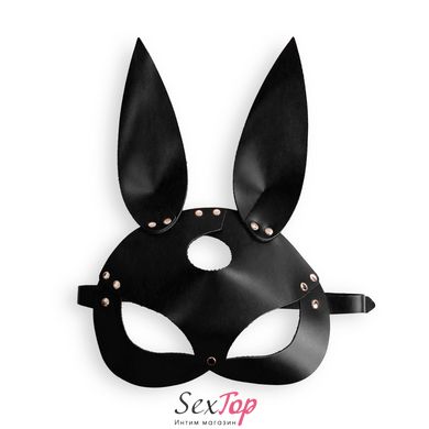 Кожаная маска Зайки Art of Sex - Bunny mask, цвет Черный SO9644 фото
