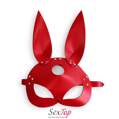 Кожаная маска Зайки Art of Sex - Bunny mask, цвет Красный SO9645 фото