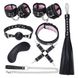Комплект бдсм игрушек черный с розовым мехом Leather Plush Set ZR019 IXI54997 фото 1