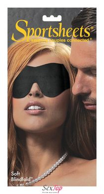 Маска на глаза Sportsheets Soft Blindfold Black на широкой резинке, нежная SO2171 фото