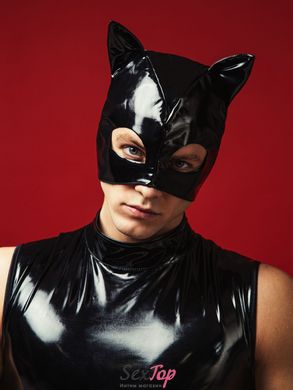 Лакована чорна маска «Кіт» D&A SO6762 фото